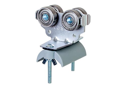 Steel Trolley with Plastic saddle for Flatform Cables